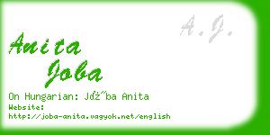 anita joba business card